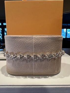 Silver CZ Heart Link Bracelet Silver plated